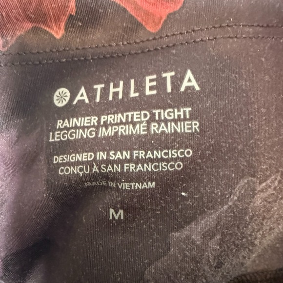 Athleta Rainier Printed Tight Leggings Womens Medium Floral Stretch Mid Rise - Picture 9 of 12